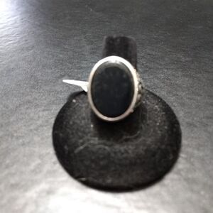 Silver tone and black ring Size 10